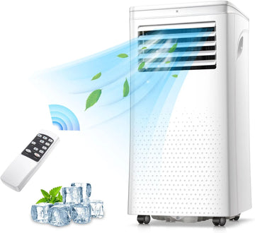 3-in-1 8000BTU ポータブルエアコンファン リモコン付き 最大160~200平方フィートの冷却 24時間タイマー 61?H-90?H 静音動作 家庭オフィスやレストラン向け ウィンドウキット付属